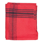 Wool Blanket Navy-Striped Red